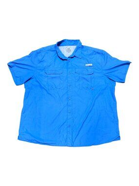 Realtree Fishing 3XL Regatta Blue Short Sleeve Shirt Vented Lightweight READ